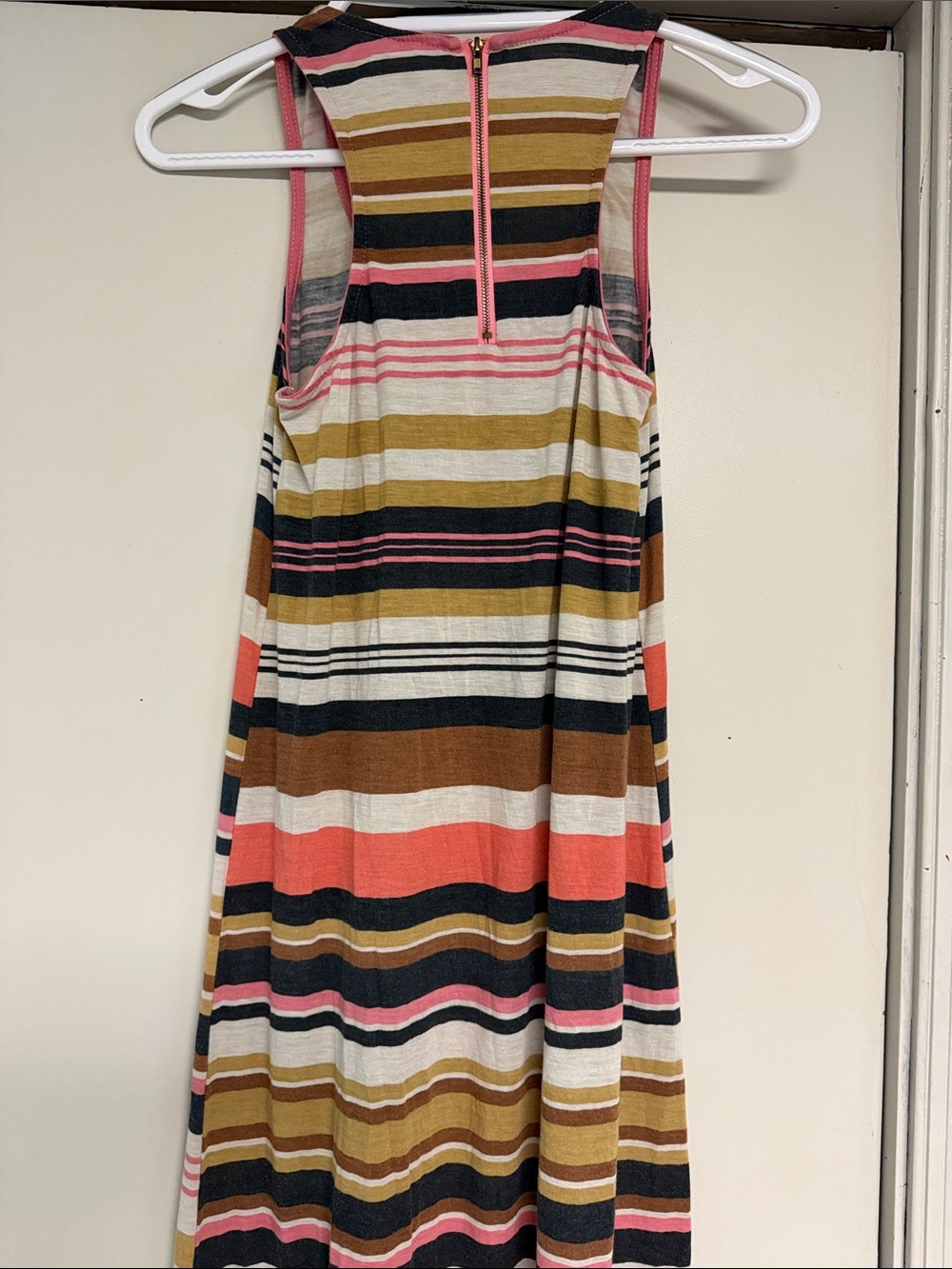 Poof! Striped Maxi Dress in Brown, Pink, Black and Cream